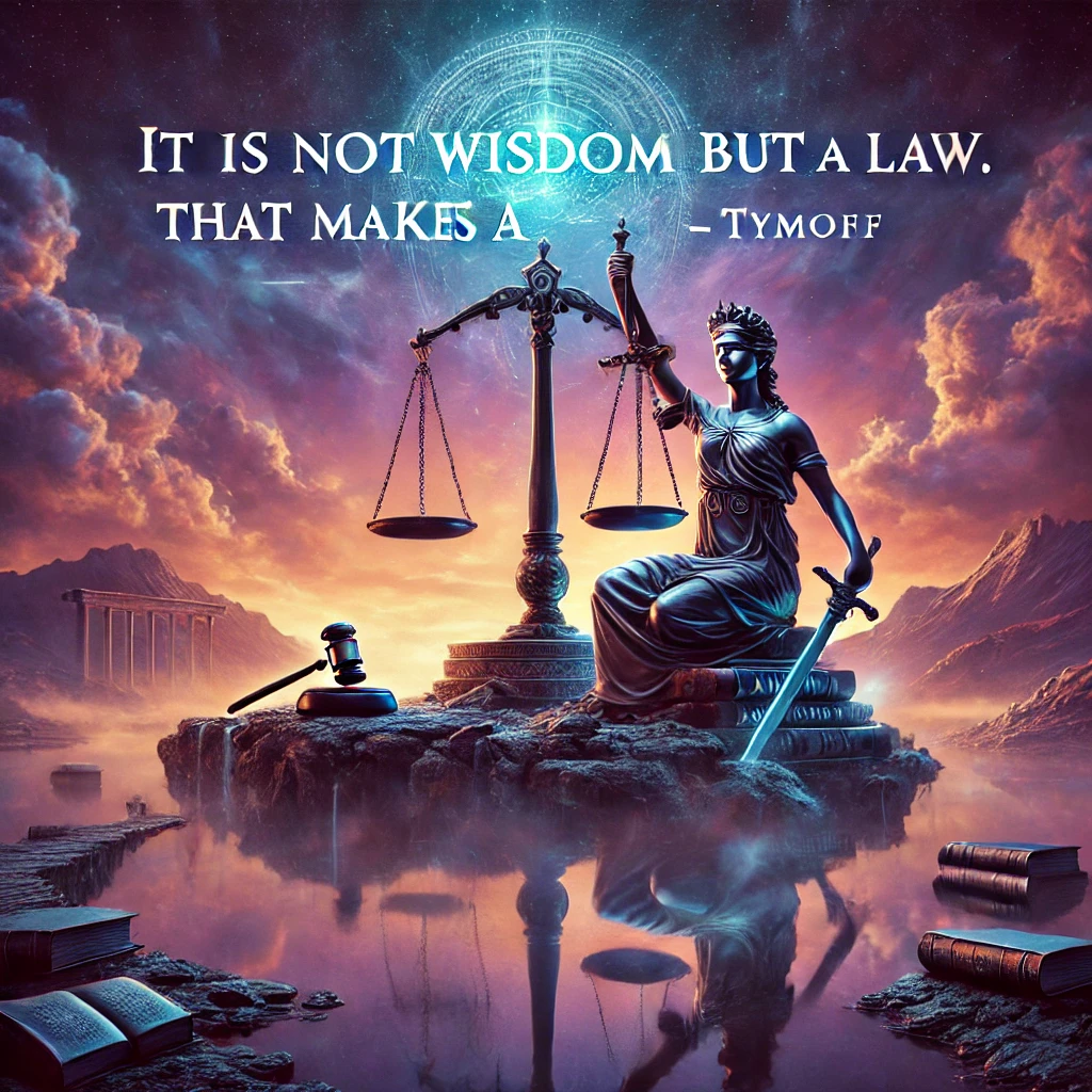 The Power of Authority Over Wisdom in Lawmaking: A Reflection on Tymoff’s Perspective