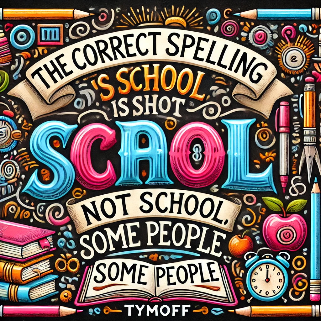 The Correct Spelling is School, Not Shcool: Some People Might Say Otherwise – Tymoff