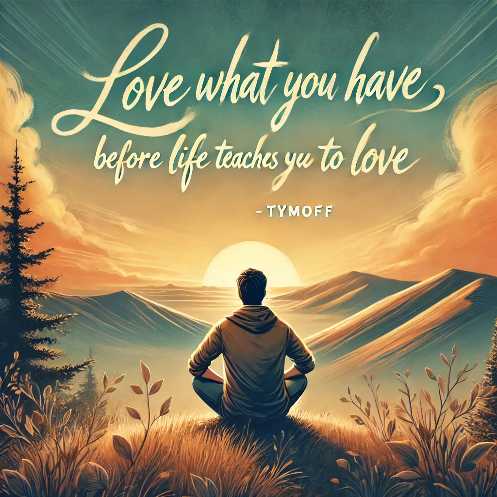 Love What You Have, Before Life Teaches You to Love – Tymoff